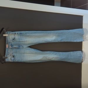 Mother SUPERIOR Jeans High Waisted Runaway Undone Hem in Crossroads